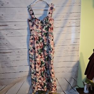 ISLA‎ & WHITE  FLORAL Print Maxi DRESS sLEEVELESS ,SIZE  M